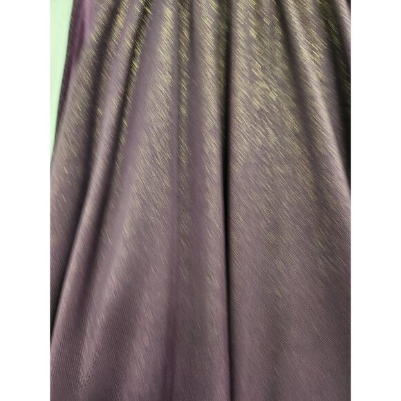 MSK Maxi Dress Medium Purple Shimmery Gold Chain Halter Evening Party Holiday - Picture 4 of 10